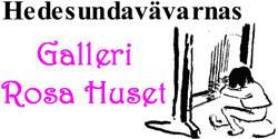 Logotyp för  Hedesundavävarnas Galleri Rosa Huset